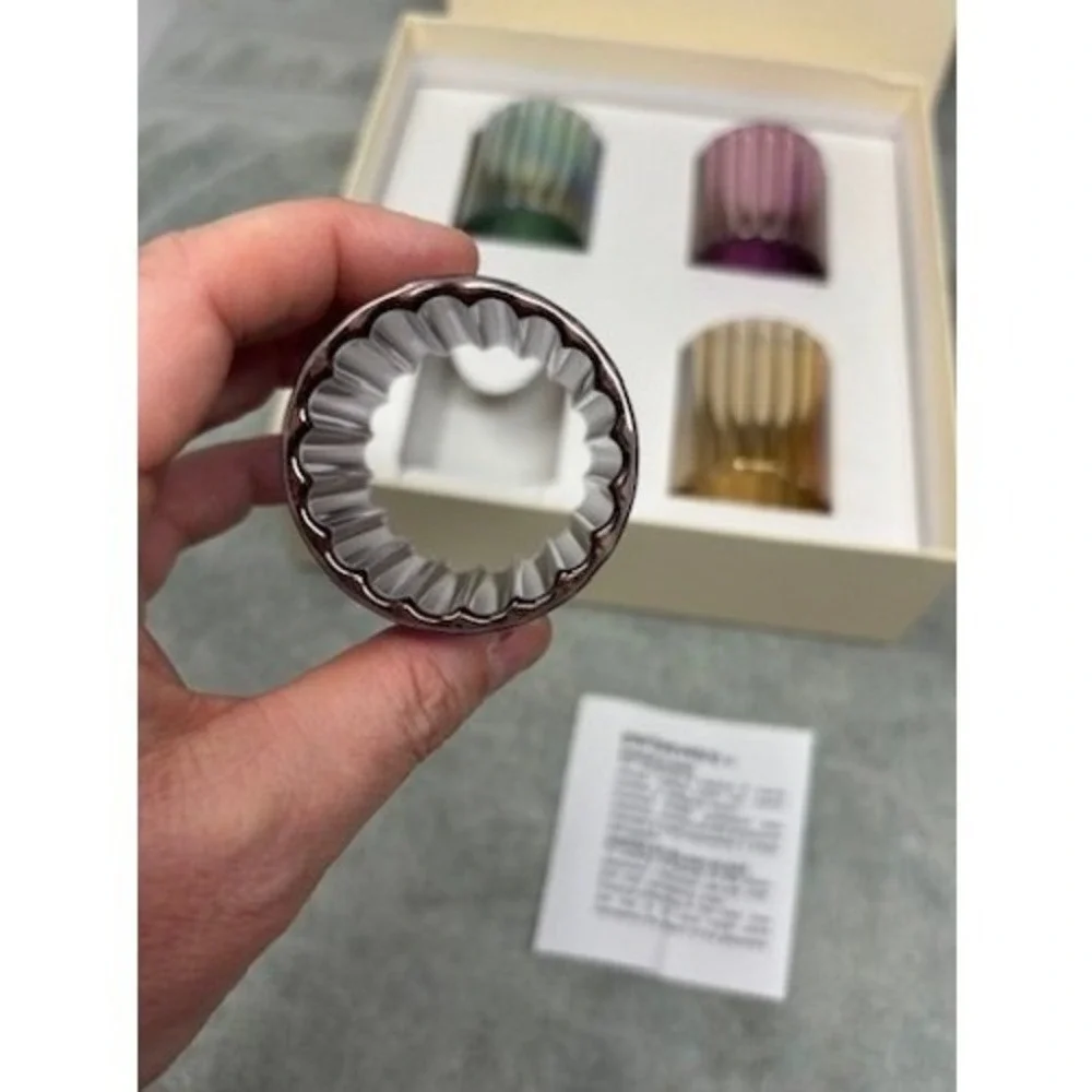 Parisevetro Neiman‎ Marcus Italian Blown Glass Napkin Rings Set of 4 Iridescent